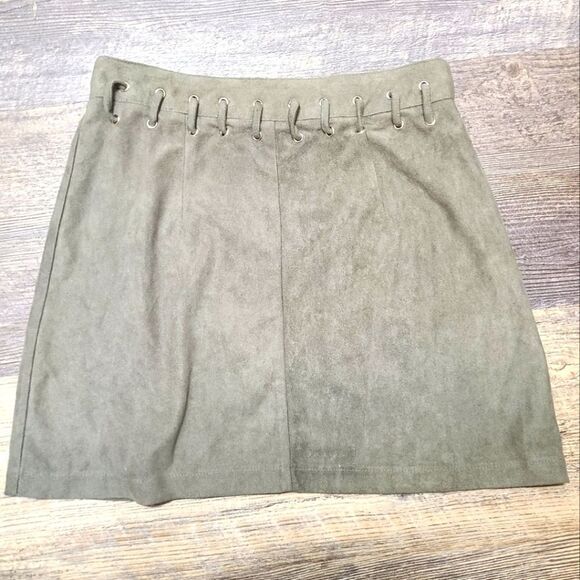 Indikah Faux Suede Mini Skirt - Picture 1 of 7